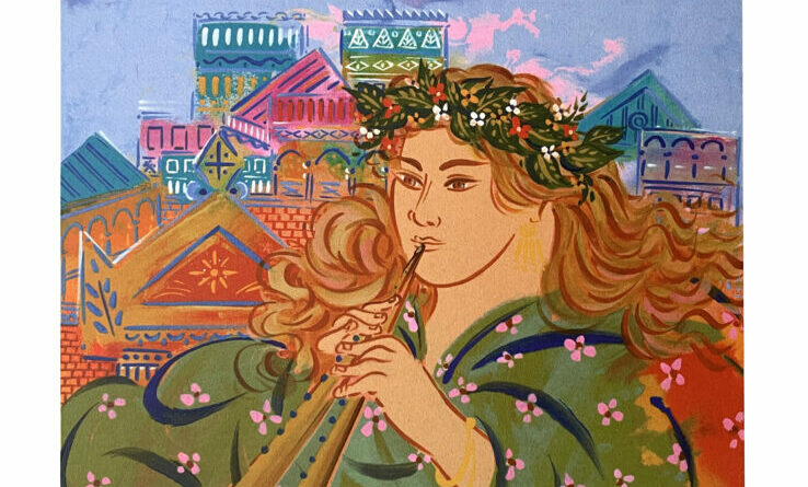"Κοπέλα με φλάουτο στην πόλη"-Γιώργος Σταθόπουλος