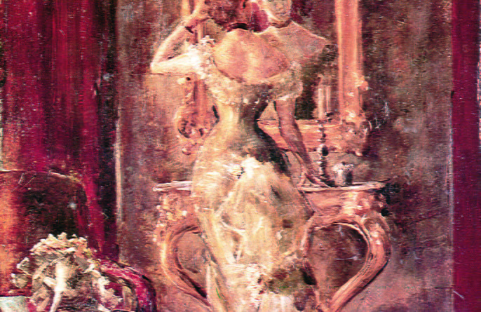 Lady in front of the mirror