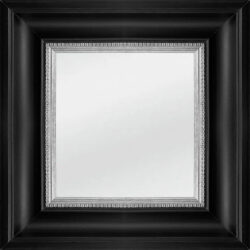 Καθρέφτης Μαύρος με Ασημί σκαλιστό κοσμημένο