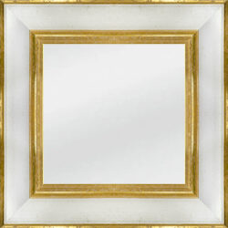Καθρέφτης Λευκός με Χρυσή ρίγα