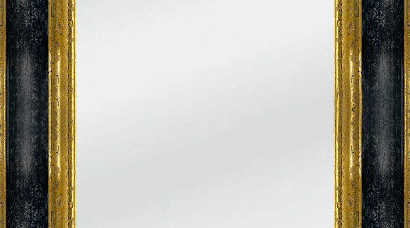 Καθρέφτης Μαύρος με Χρυσή ρίγα