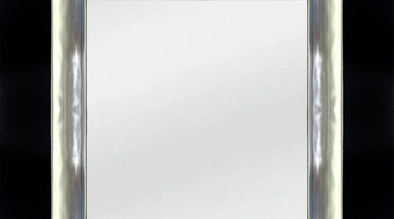 Καθρέφτης Μαύρος με Ασημί λεπτομέρεια