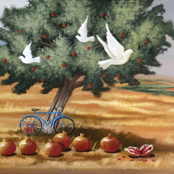 "Olive with doves and pomegranates"-Andreas Galiotos